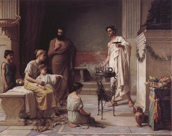 John William Waterhouse A Sick Child Brought into the Temple of Aesculapius china oil painting image